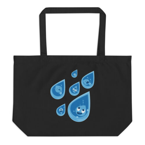 happy raindrops large organic tote bag - Image 2